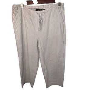 Contact New York XL Womens seersucker
 elastic drawstring Bohemian wide leg pant